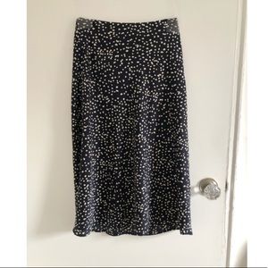 Navy & white Isalis midi skirt